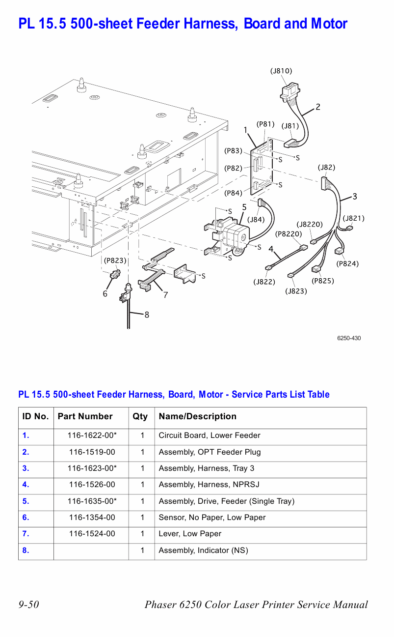 Xerox Phaser 6250 Parts List Manual-6